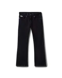 Jeans flare nero in misto cotone stretch