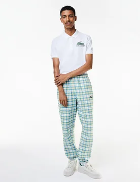 Pantalón de chándal de hombre con estampado de cuadros - Lacoste - FashionsVida