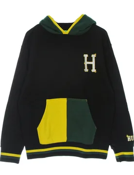 Felpa Cappuccio Uomo Sideline P/o Hoodie Black - Huf - FashionsVida