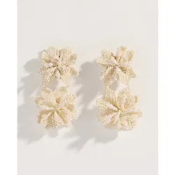 Pendientes doble flor hechos a mano