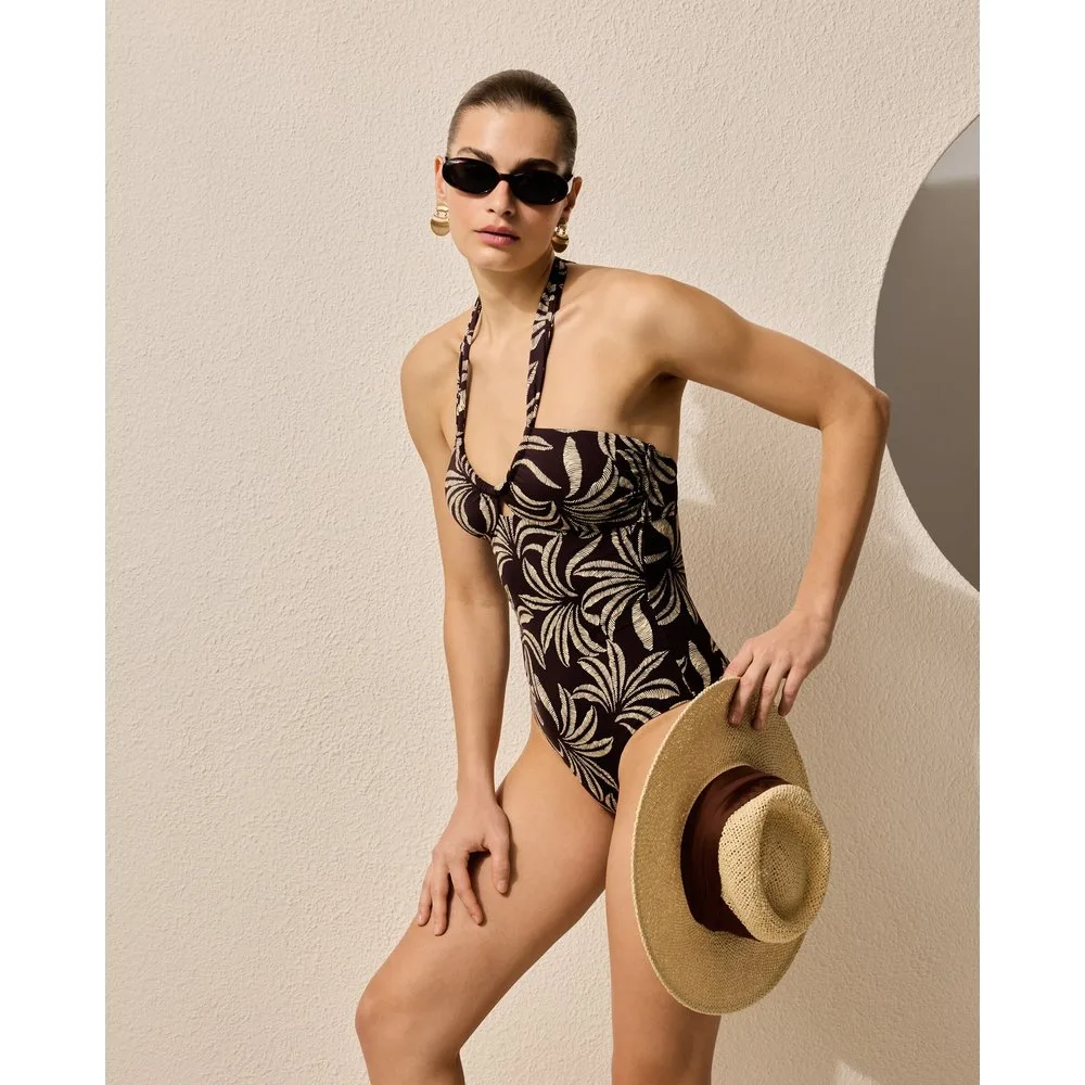 Bañador bandeau asimétrico estampado - Énfasis - FashionsVida