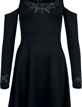 Kleid knielang - Heiligtümer des Todes - S bis XXL - für Damen - Größe L - schwarz - EMP exklusives Merchandise! - Frauen - female - Harry Potter - FashionsVida