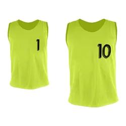 Gilet D´entraînement Numbered 1 To 10 10 Unités Neon Green M male