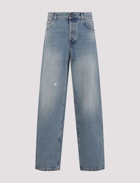 Distressed Straight-leg Jeans