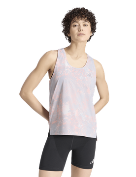 Adi365 Animal Print Iconic Tank Top Donna - Magliette Grigio - Taglia S (34-36) - Poly Mesh S (34-36)