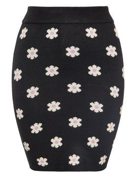 Swirly Falda lila / negro / blanco