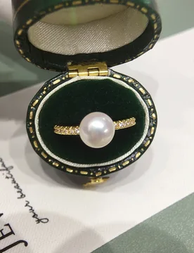 Natural Freshwater Pearl Gold Plated Ring with Simple Zircon Single Pearl Design Fashionable Jewelry Accessory - Aliexpress - FashionsVida
