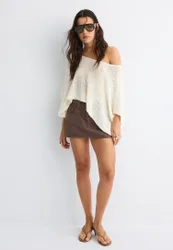 Basic-Cape-Strickpullover Vanille S