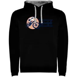 Felpa Con Cappuccio Lifestyle Two-colour Black / Grey