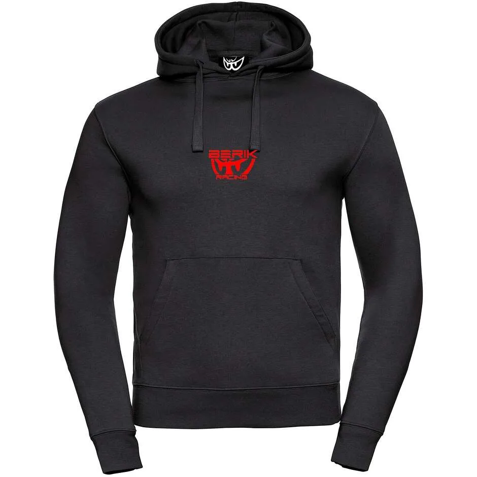 Felpa 2.0 Con Cappuccio Hoody Basic Nero Logo Rosso taglia L - Berik - FashionsVida