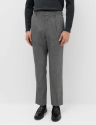 Tailored Fit Puppytooth Stretch Trousers Grey Mix male