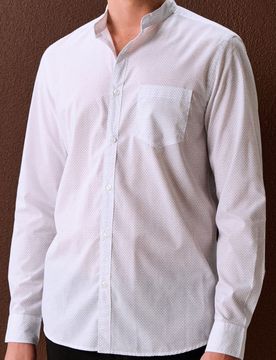 Camicia a maniche lunghe a pois - bianco