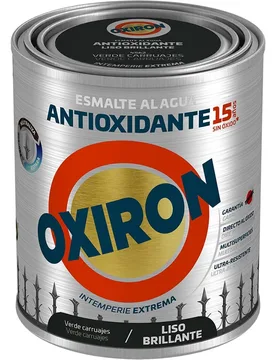 Esmalte antioxidante al agua liso brillante verde carru 0,75l - Oxiron - FashionsVida