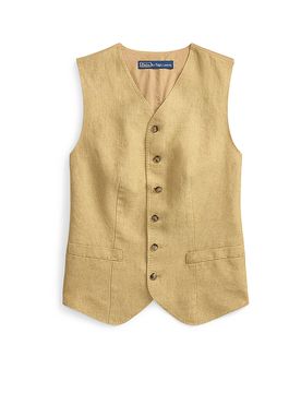 Gilet de lino camel 38