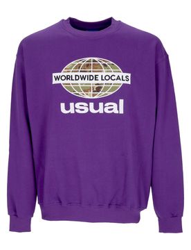 Felpa Leggera Girocollo Uomo Worldwide Locals Crewneck Purple