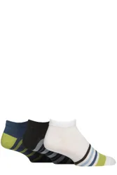 Mens 3 Pair Bamboo Plain and Patterned Trainer Socks with Smooth Toe Seams Ocean View 7-11 Mens - Multi Coloured - Size: 7-11 Mens
