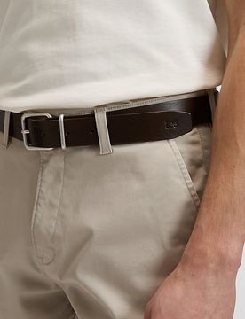 Casual Leather Belt Dark Brown Größe 95 male