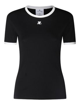 Courreges T-shirt in cotone nero
