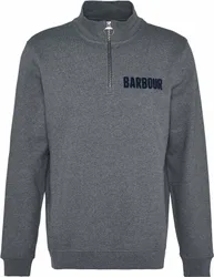 Sweat en coton demi-zippé - Cotes Half Zip Sweatshirt Mid Grey Marl en Coton - Taille L - Gris