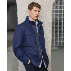 Field jacket ligera de hombre con mezcla de algodón - lino