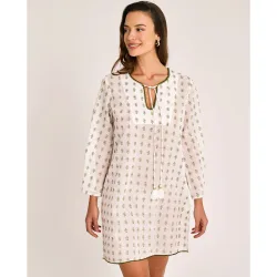 Vestido de playa de mujer corto de manga larga
