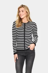 Women's Mila Long Sleeve Slim Fit Cardigan Sweater in Black Size: Large - Black - Size: L