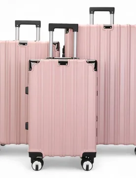 Hardshell Suitcase Robust 8 Wheel Luggage Cabin Case Bag - Pink - Size: S - Infinity Leather - FashionsVida