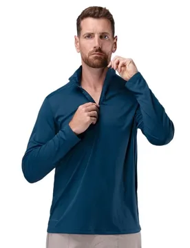 Rash Guard Manches Longues Uvactive 1/4 Zip Deep Teal S - Zhik - FashionsVida