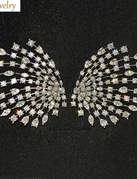 Unique Firework Stud Earrings for Women Luxury Jewelry Shiny Zircon Cooper Symmetrical White Multicolor Radial Firework Gift - Aliexpress - FashionsVida