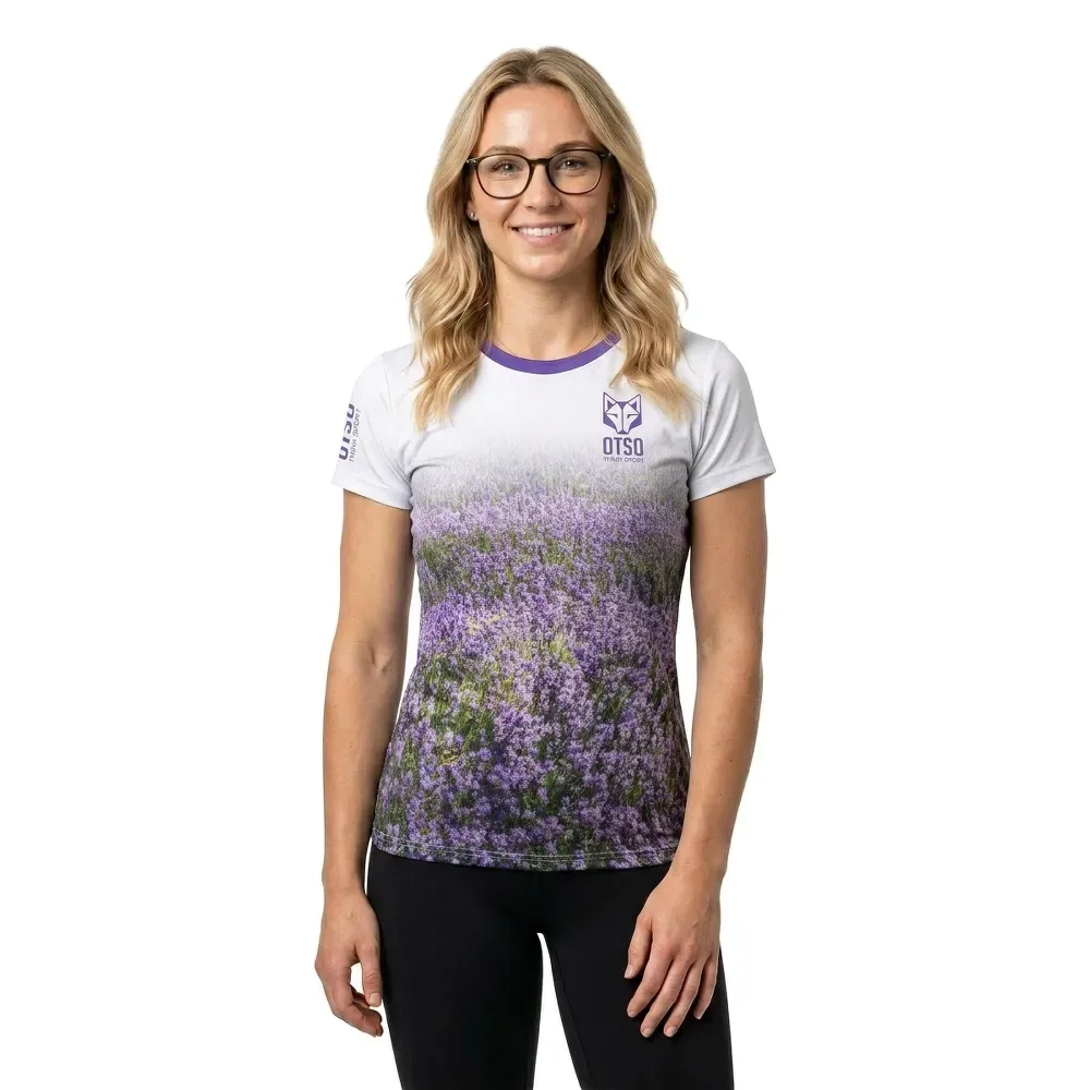 Maglietta A Maniche Corte Lavande Multicolor XS - OTSO - FashionsVida
