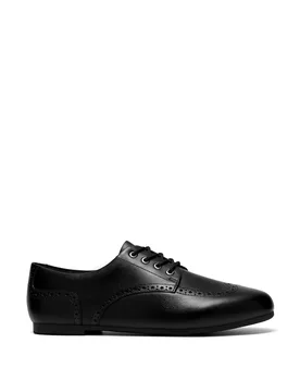 Leather Brogue School Shoes (4 Large - 7 Large) Black Female - Clarks - FashionsVida