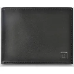 Cartera de hombre de piel en marrón oscuro con monedero