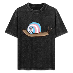 Trans Pride Snail T-Shirt Outdoor Work Short Sleeve Top