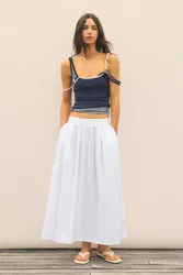 Long Poplin Skirt (Size: )