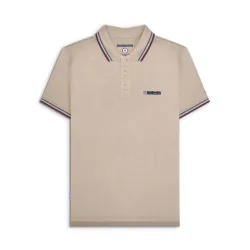 Mens Stone Twin Tipped Polo Shirt - Male - Beige - Medium