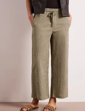Wide Leg Hose im Loose Fit mit Streifen female Beige