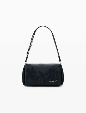 Petit sac à fleurs en relief, , PolyurÉThane, Noir, U