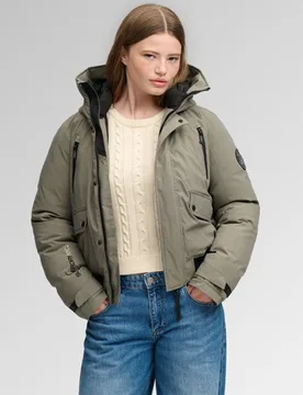 Superdry Damen City Padded Bomber Jacke mit Lockerer Passform Grün - Größe: 42 - 179.99 - FashionsVida