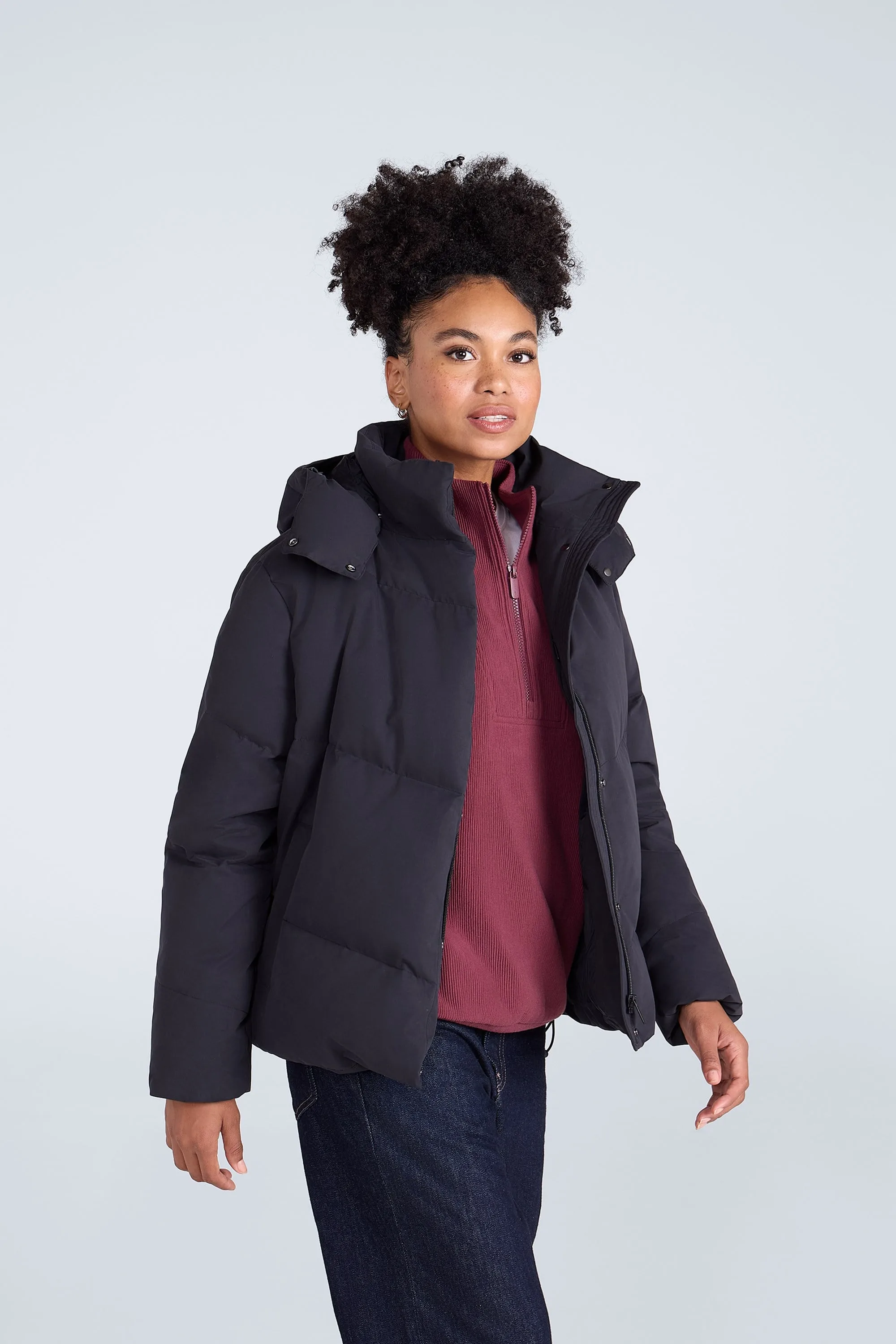 Tess Womens Down Jacket - Black - Black - Size: 18 - Animal - FashionsVida