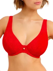 Womens Nomad Nights High Apex Bikini Top - Red Polyamide - Size 34d