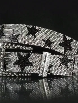 Pieza Cinturón hombre multicolor con estrellas de purpurina y decoración punk y estilo Y2K - Shein - FashionsVida