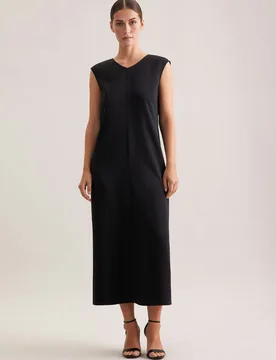 Fließendes Kleid mit Rückenausschnitt und Schleifendetail Schwarz 36 - Seidensticker - FashionsVida