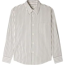 Camisa de Vestir de hombre de algodón con rayas verticales y corte evasé