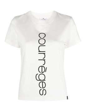 Courreges T-shirt in cotone logata