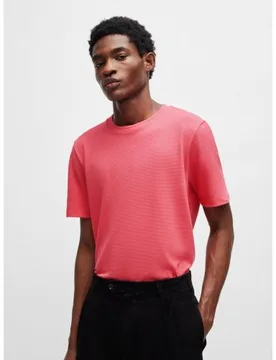 Mens Dark Pink Tiburt 240 T-Shirt - Male - Pink - Large - BOSS - FashionsVida