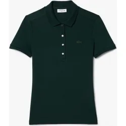 Polo de mujer en piqué de algodón de manga corta