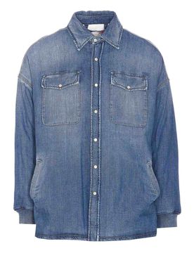 Camicia in denim con bottoni frontali