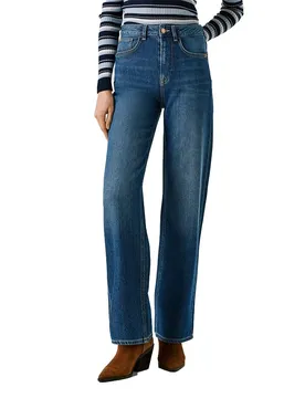 Jeans A Vita Alta Lexa Straight Fit Faded Medium Blue 28