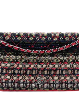 CC Quilted Tweed Wallet On Chain - Chanel - FashionsVida