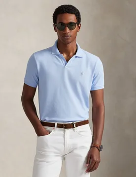 Polo de hombre de piqué elástico Custom Slim Fit - Polo Ralph Lauren - FashionsVida